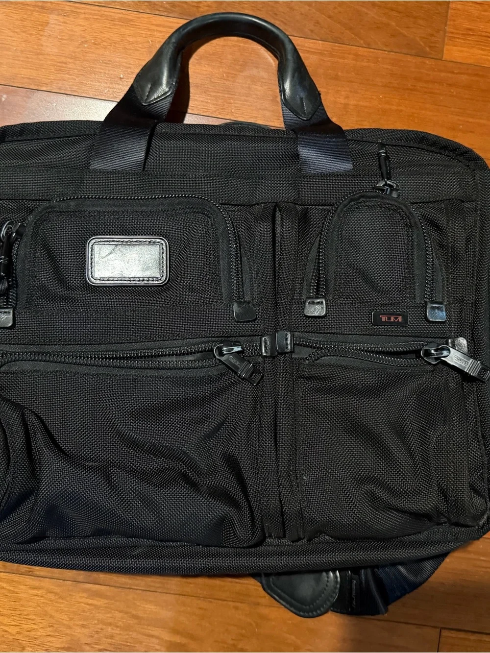 Tumi Black Laptop Briefcase with Multiple Front Pockets